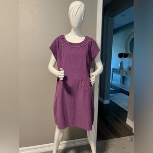 BODEN Cap Sleeve Purple Corduroy Shift
Dress 14R